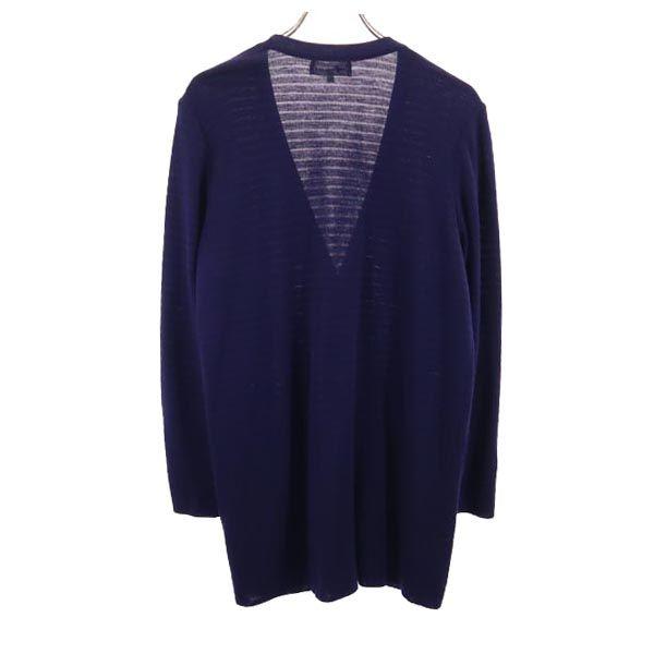 Yves Saint Laurent Сделано в Японии Шерстяная смесь в полоску Кардиган из трикотажа с V-образным вырезом и длинным рукавом Женский Б/у