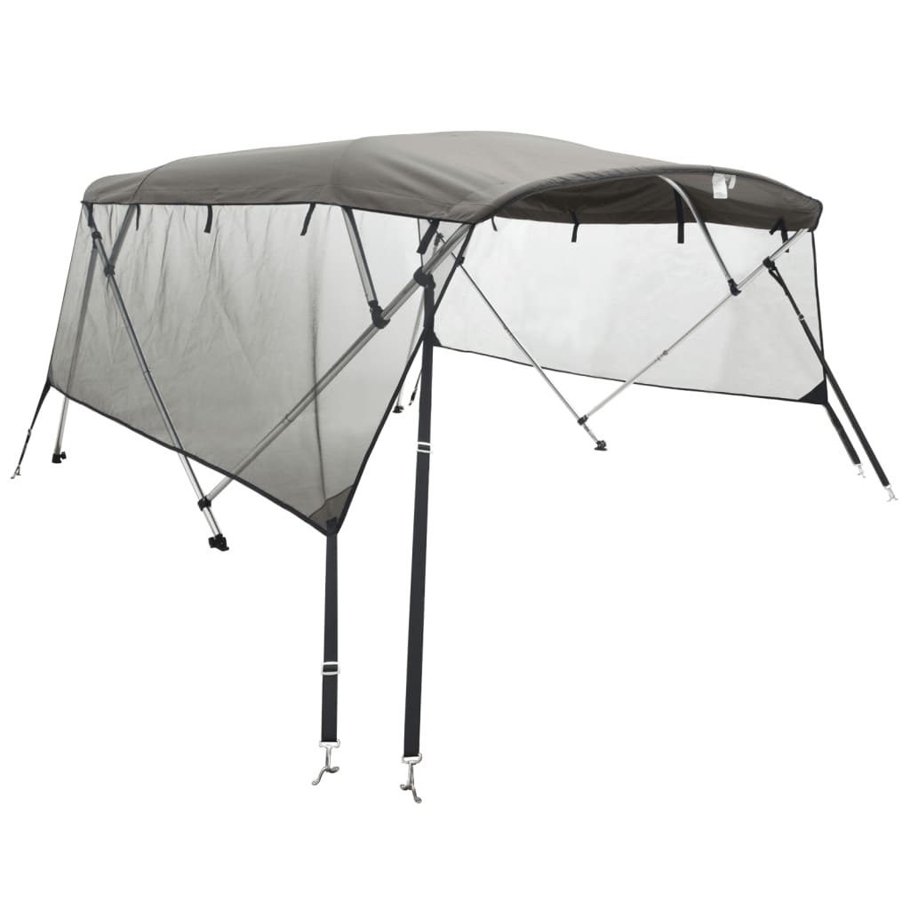4 Bow Bimini Top with Mesh Side Panels 243 x (170 182) x 137 cm