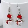 Cute Christmas Snowman Earrings For Women Elegant Snowflake Christmas Tree Sock Bells Earrings New-Year Party Jewelry Gift