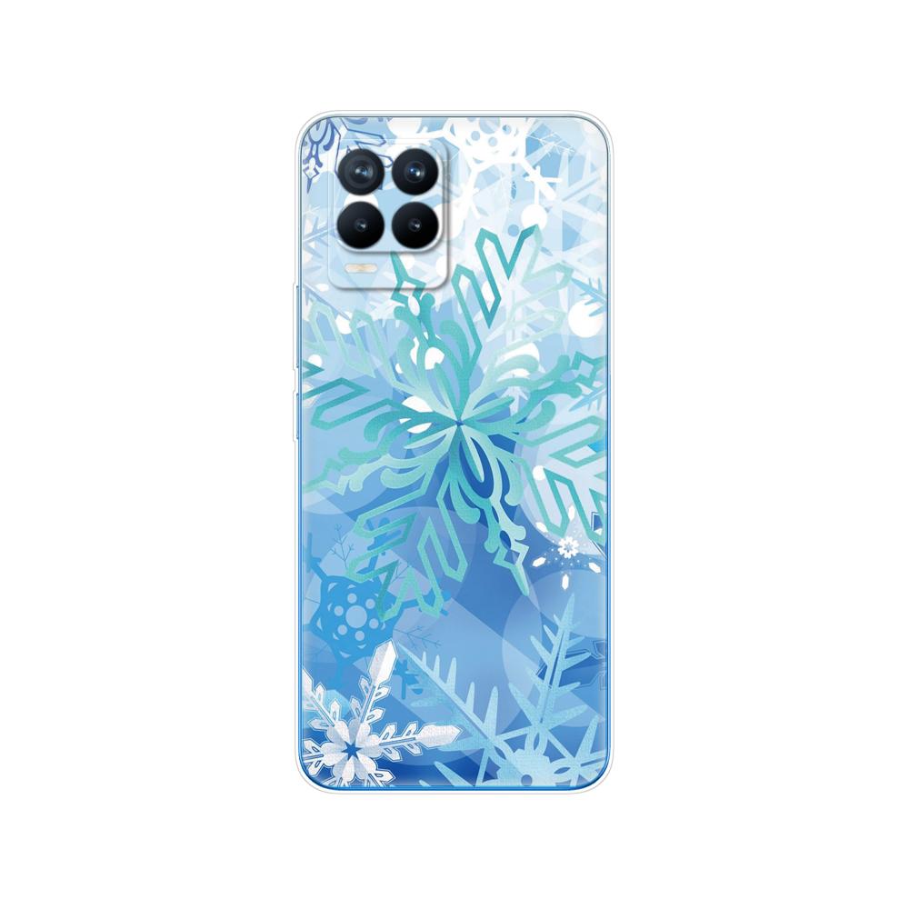 Для Realme 8 Чехол 6,4 дюйма задняя крышка телефона для Realme 8 Pro OPPO Realme8 4G RMX3085 Бампер Зима, Рождество, Снежная елка, Новый год