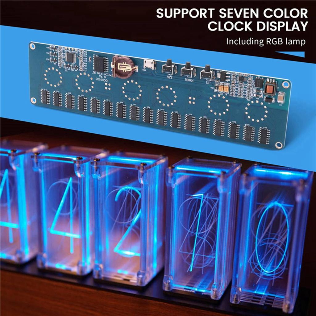 AA58 DIY In14 In4 Nixie Tube Clock Digital LED Clock Gift Circuit Board Kit , PCBA No Tubes