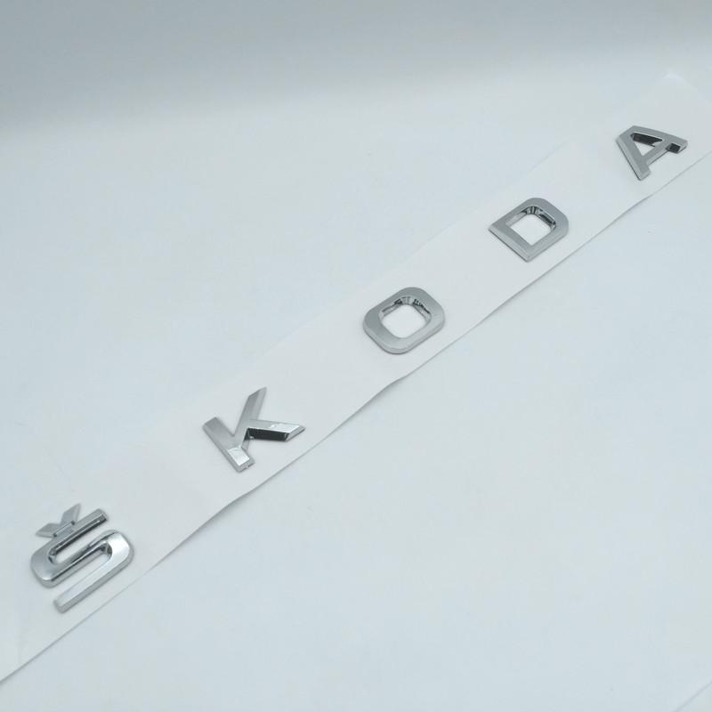 NADH5 1pcs 3D ABS high quality car Letter Front Hood Emblem Rear tail trunk Decals badge sticker Decal styling For Skoda