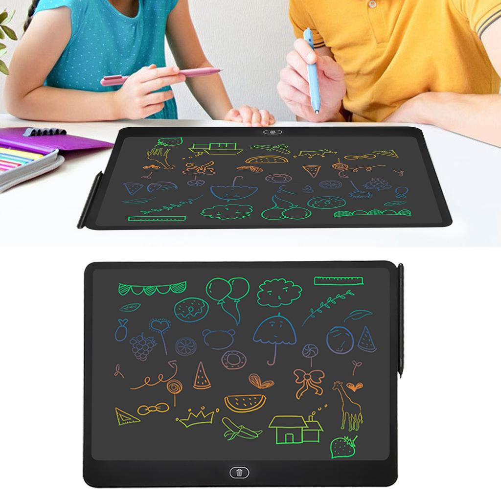 16 Inch Electronic LCD Writing Board Colorful Drawing Doodle Board Tablet for Outdoor Travel Black