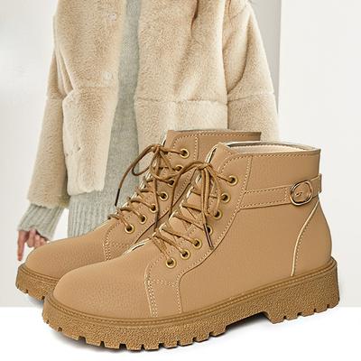 Модные ботильоны, женские короткие сапоги на плоской платформе, женская обувь, модные осенне-зимние ботинки