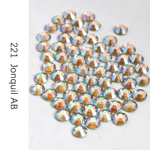 Стразы без горячей фиксации, кристалл Ab Ss3-Ss30, стразы для ногтей с плоской задней частью, стразы премиум-качества, блестящие стразы для ногтей, хрустальный камень