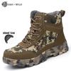 Men Safety Work Boots Winter Camouflage Army Warm Steel Toe Cap Shoes Mens Labor Insurance Puncture Proof Snow Boots