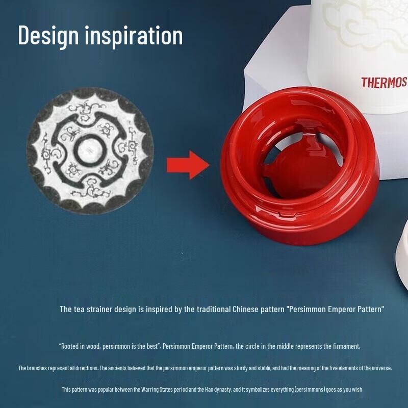 Thermos TCTC-550 Титановая вакуумная кружка для чая с рисунком дракона