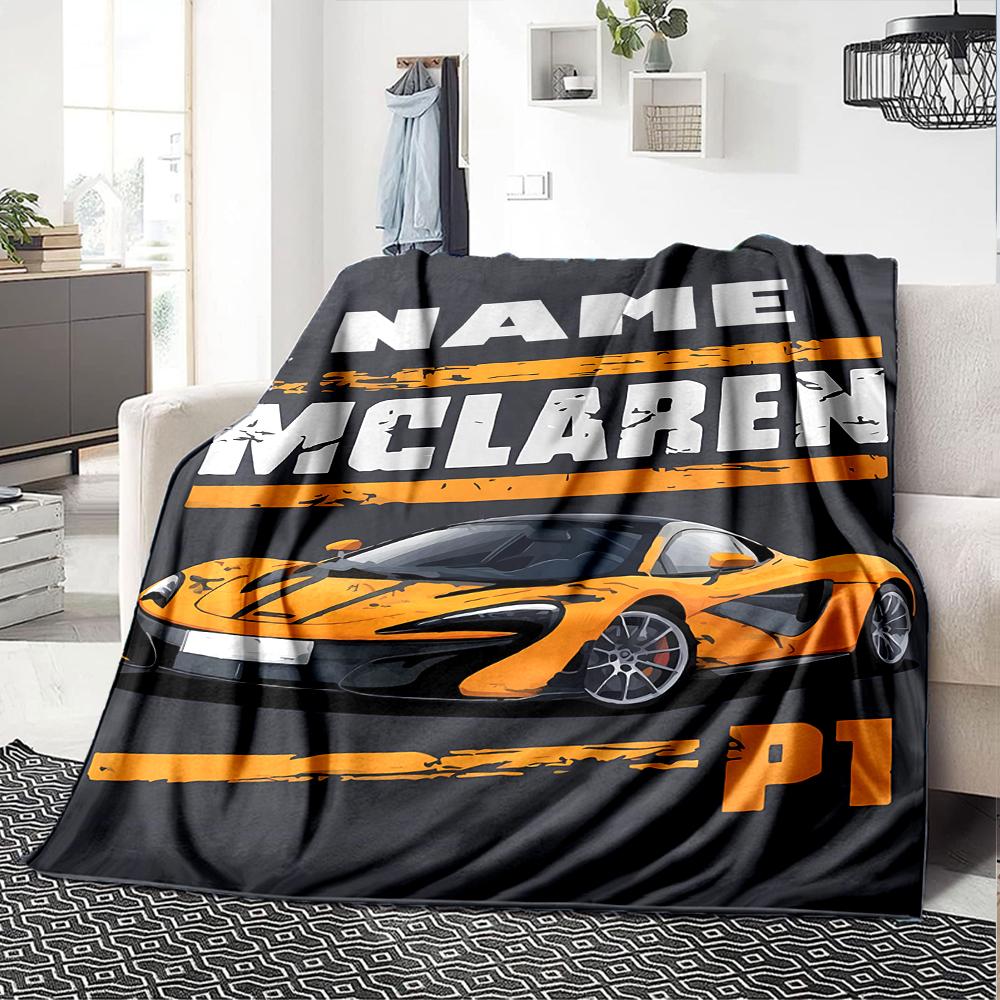 Custom Name Racing Theme Printed Blanket - Perfect for Couch, Bed, Travel & Outdoor Use | Machine Washable, Cozy & Durable.