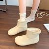 Mustard Green~ INS Super Good-looking Milk Fufu Snow Boots Women's Winter Velvet Thickened Warm Short Boots Fluffy Northeast Cotton Shoes