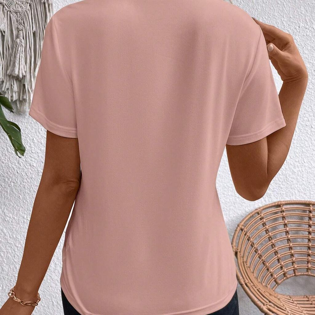 Летняя новая однотонная свободная футболка с круглым вырезом и короткими рукавами, жилет для женщин