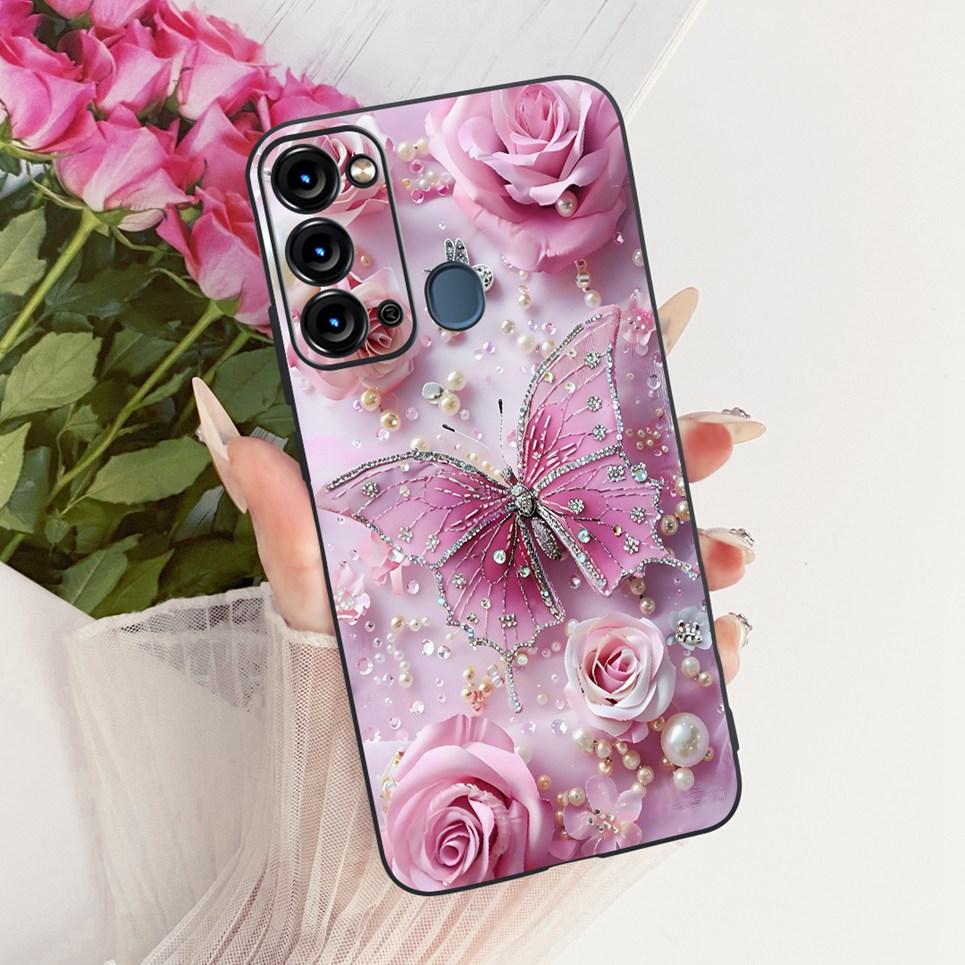 Soft Clear Silicone Casing For Itel Vision 3 Turbo Phone Case Vision 2S Cover Cartoon Cat Dragon Flower Butterfly Pattern Coque