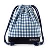 COLORFUL CANDY STYLE Quilted Entrance Set Navy Check x Navy Perfect for Shoe Gym Clothes and Cup Bag for Boys 4-Piece Kindergarten/School (Large