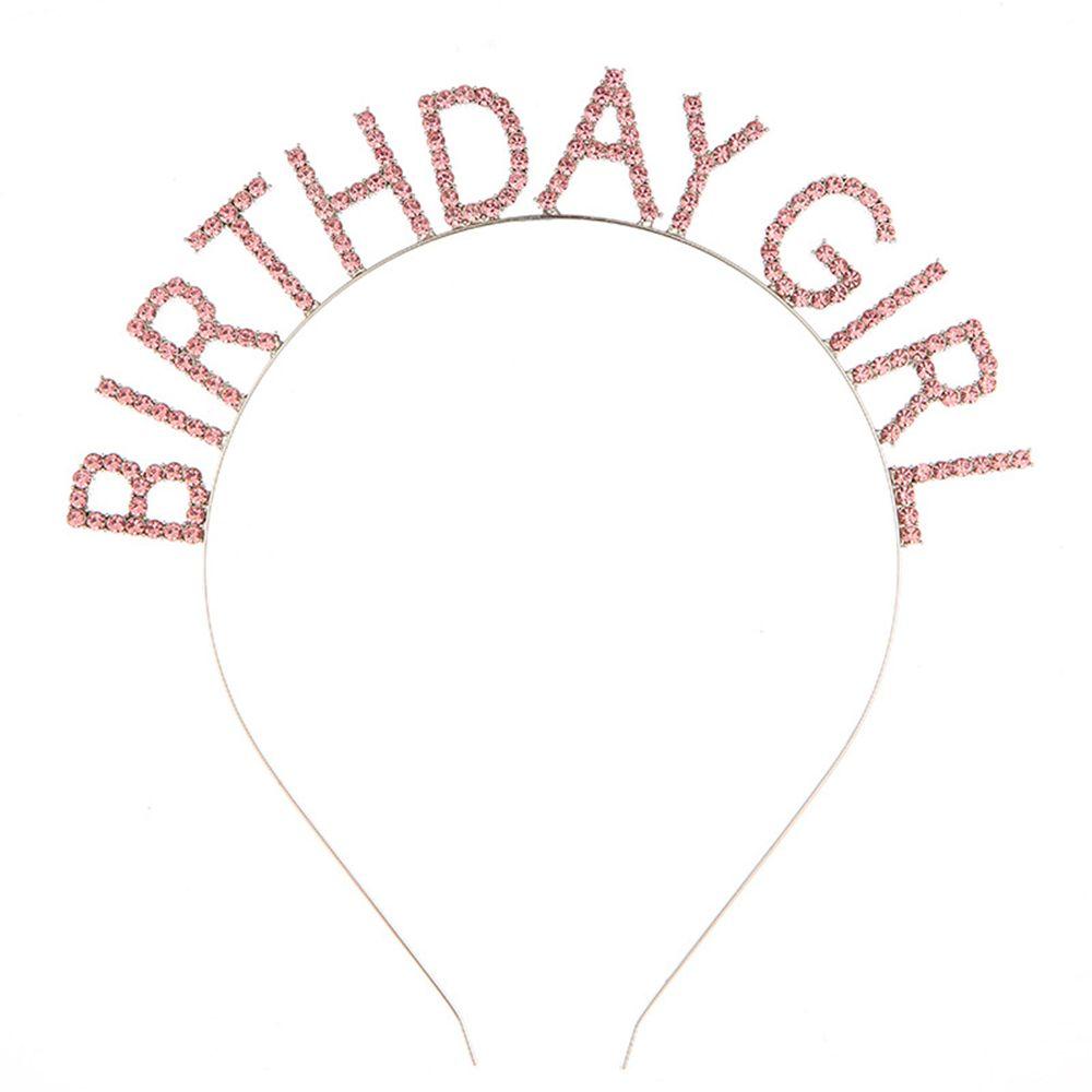 Fashion Rhinestone Metal Alloy Birthday Party Tiara Birthday Girl Headband Hair Hoop Princess Crown