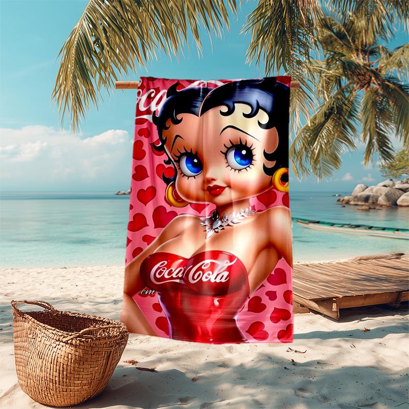 Christmas Gift Halloween Theme Bear Truck Coca Cola beach towel outdoor camping vacation swimming beach towel outdoor absorbent bath towel Y24