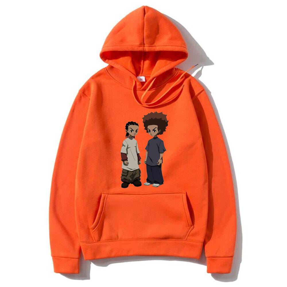 Толстовки с капюшоном The Boondocks Huey and Riley Print Sweatshirts Women Fashion Sweatshirt Harajuku Oversize Hoodie Pullovers Coat