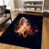 Модный красочный футбольный ковер с пламенем для мальчиков, коврик с футбольным принтом, украшение для дома, гостиной, кухни, ванной, дверной коврик, напольный коврик