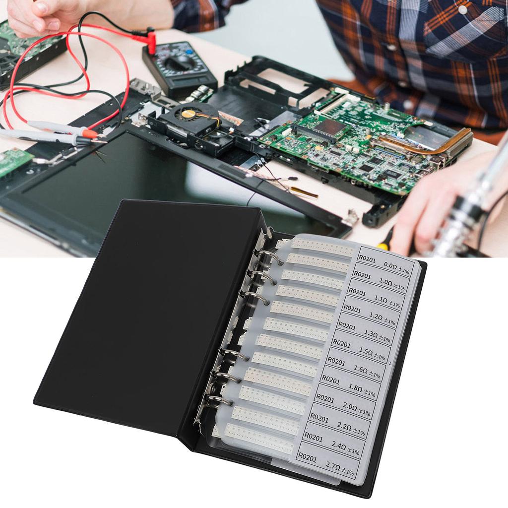 SMD Resistor Sample Book 170 Values X 50pcs Each 1% Accuracy In Storage Book Case Electronic Compone