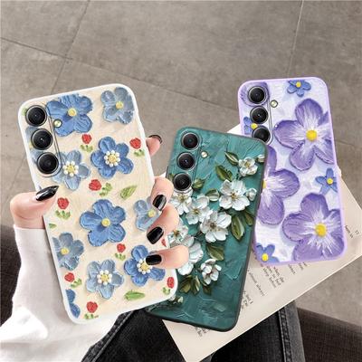 Милый чехол с цветами для iPhone Samsung A55 S24 FE S25 M35 A06 Xiaomi Redmi Note 13 Pro 14C Huawei Honor Realme противоударный матовый чехол для телефона с защитой от царапин