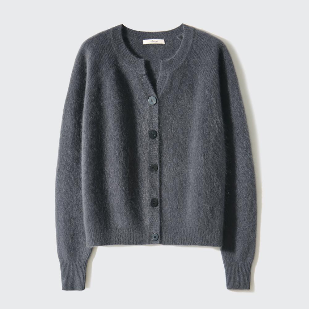 2026 Autumn Winter Women's Soft Fluffy Wool Cashmere Knit Cardigan Sweater