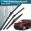 For Jeep Grand Cherokee WL 2021-2025 2022 2023 Wiper Front & Rear Wiper Blades Windshield Windscreen Window Brushes 22"+21"+11