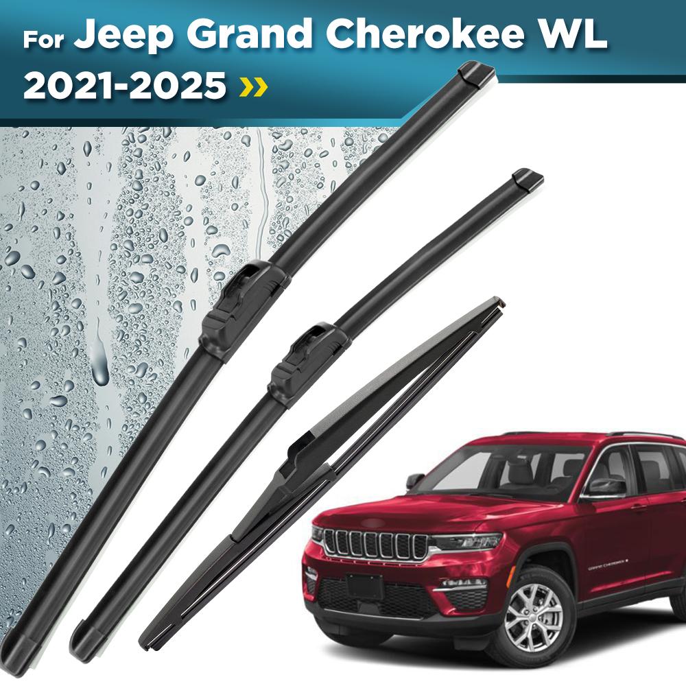 For Jeep Grand Cherokee WL 2021-2025 2022 2023 Wiper Front & Rear Wiper Blades Windshield Windscreen Window Brushes 22"+21"+11