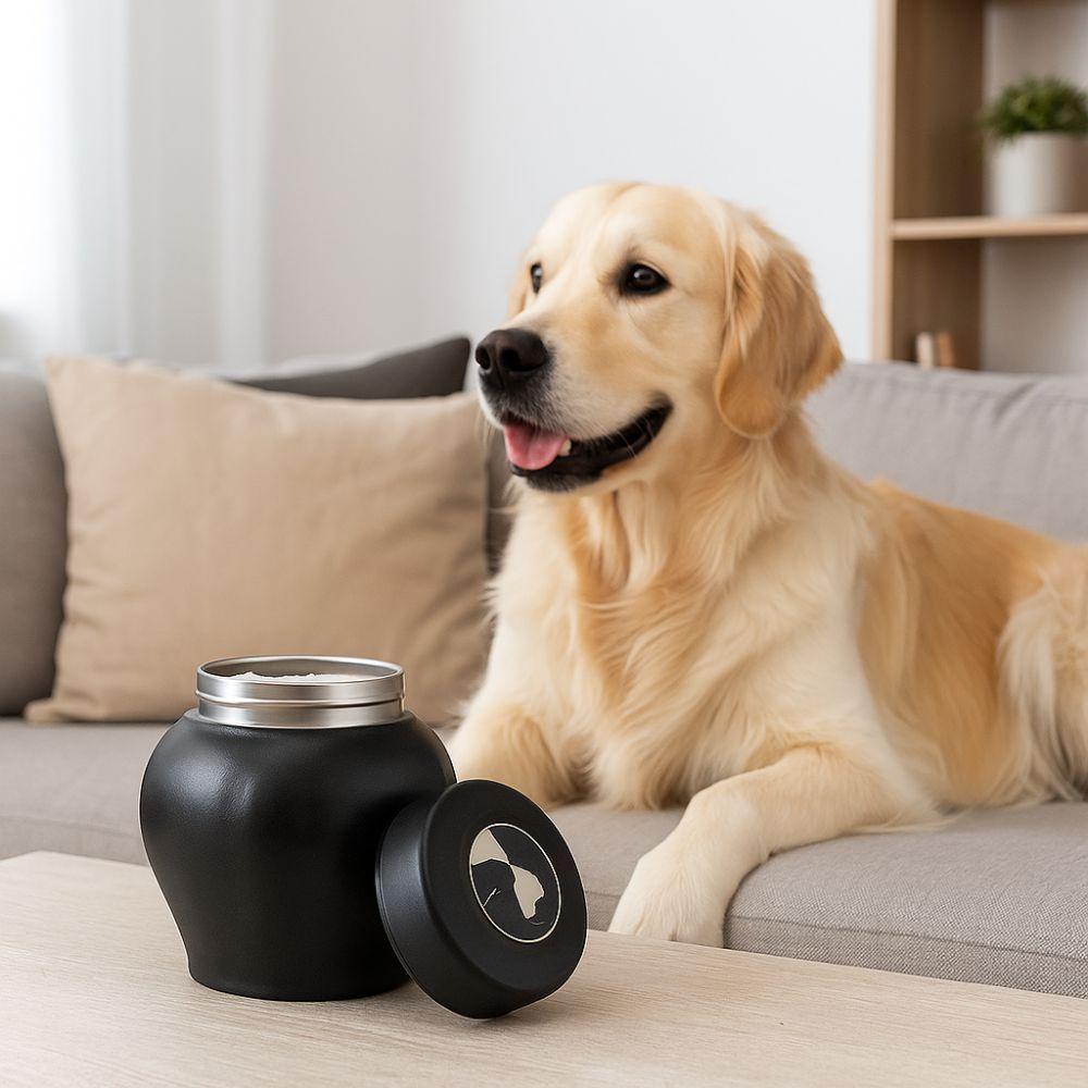 Нержавеющая сталь Питомец Мемориальная урна для праха Герметичная банка Черный Кот Погребальный сувенир Влагостойкая Урна для кремации собаки Домашний мемориал