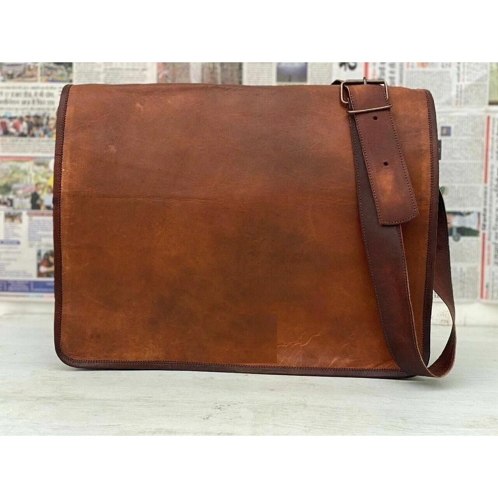 Кожаная сумка-мессенджер через плечо для ноутбука, портфель, кожа Crazy Goat, мужская, винтажная