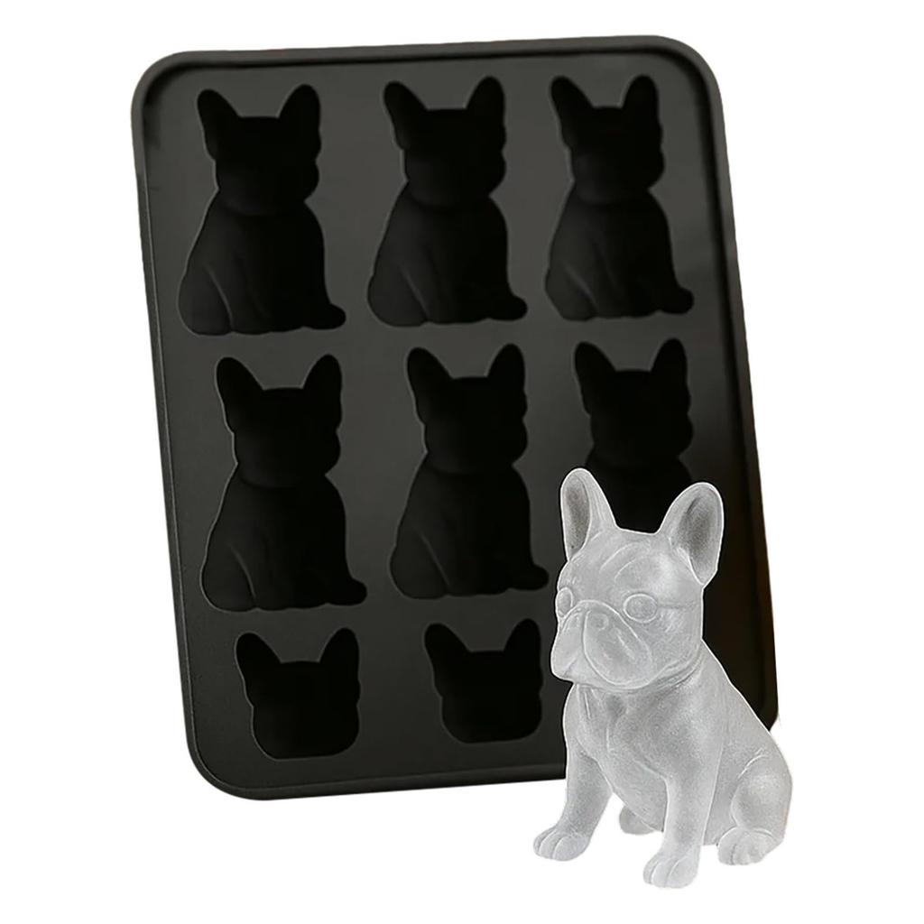 French Ice Mold, Fun Animal Shape 3D Popsicle Molds, Molds With Homemade Drink Decoration, Cute Novelty Dog Flexible Ice Maker, For Lover, Whisk