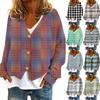 Women's Fashion Short Jacket Casual Long Sleeve Plaid Print Single Breasted Plush Top