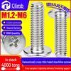 White Zinc Plated Flat Head Screws - Thin, Large, and Small Heads (M2.5, M3, M4, M5, M6)