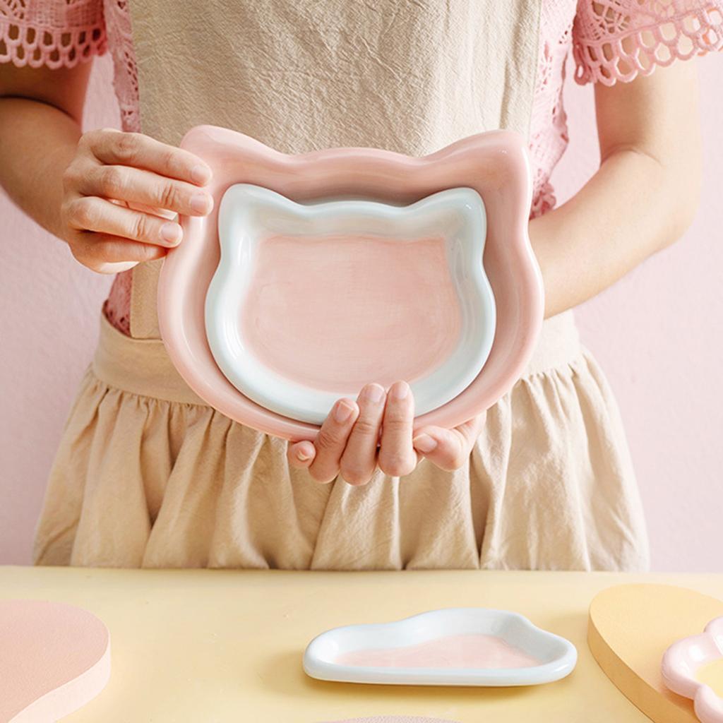 Anti-slip Base Pet Cats Cat Bowls Multiple Shape Ceramic Eating Water Plate for Feeding Puppies Indoor Food Dish