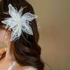 Mesh Lace Feather Hair Clip Floral Bridal Wedding Headwear Sweet Flower Hairpin  Girl/Women