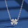 Women's Summer Clover Pendant Silver Necklace