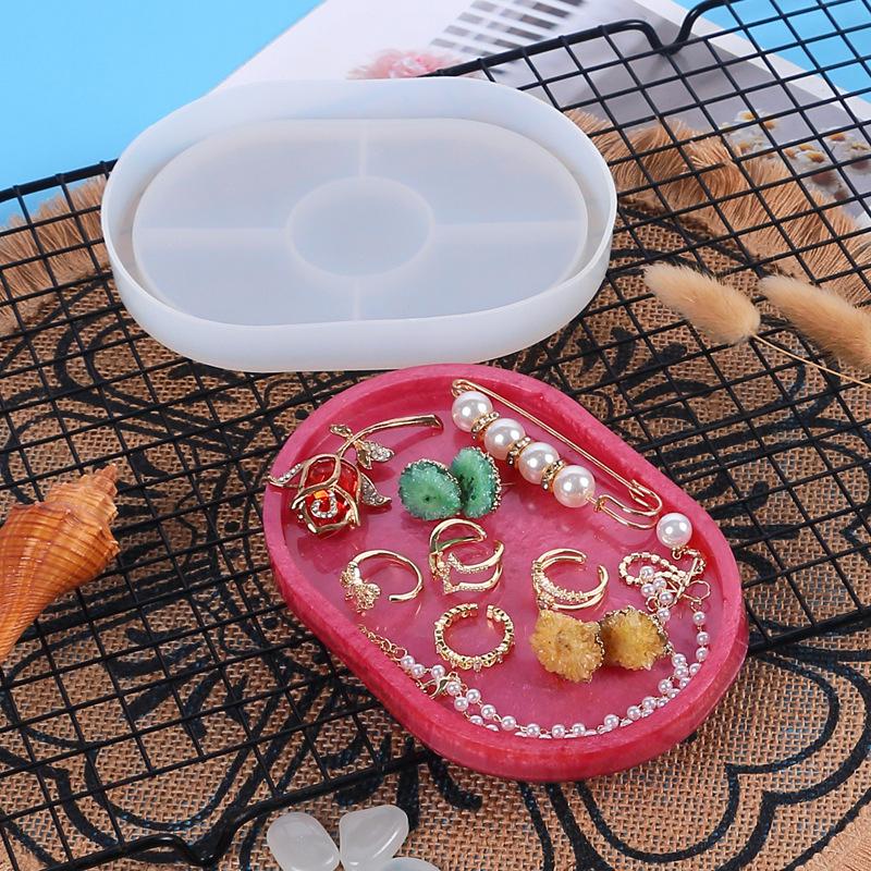 Форма для DIY-подстаканника из эпоксидной смолы с кристаллами, овальная, для подставки под чашку и изготовления подноса
