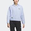 Adidas Graphic Woven Jacket With Pure Color Logo And Casual Hood Women Jacket Light-Pink Blue HY2858