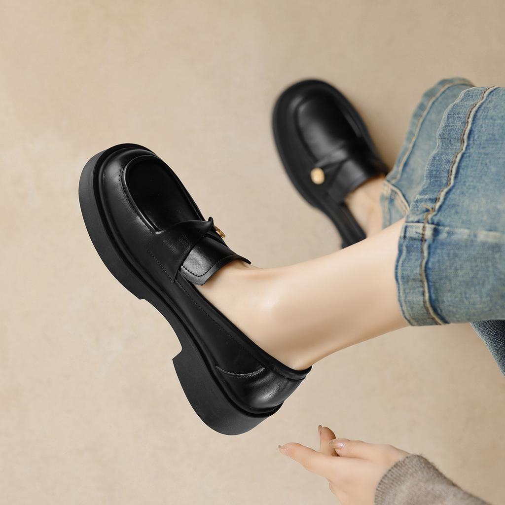 Weiwei girl 75-93 лоферы на платформе женские бархатные туфли-однопедальки черные маленькие кожаные туфли в британском стиле женская осенняя обувь