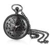 Pocket Watch Gear Skeleton Rome Analog Display Waterproof Pocket Watch Pendant Necklace Chain Birthday Anniversary Christmas Day Present Antique -