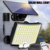 LED Solar Lamp 4 Working Modes Remote Control Floodlight Outdoor Garden Yard Waterproof Wall Light