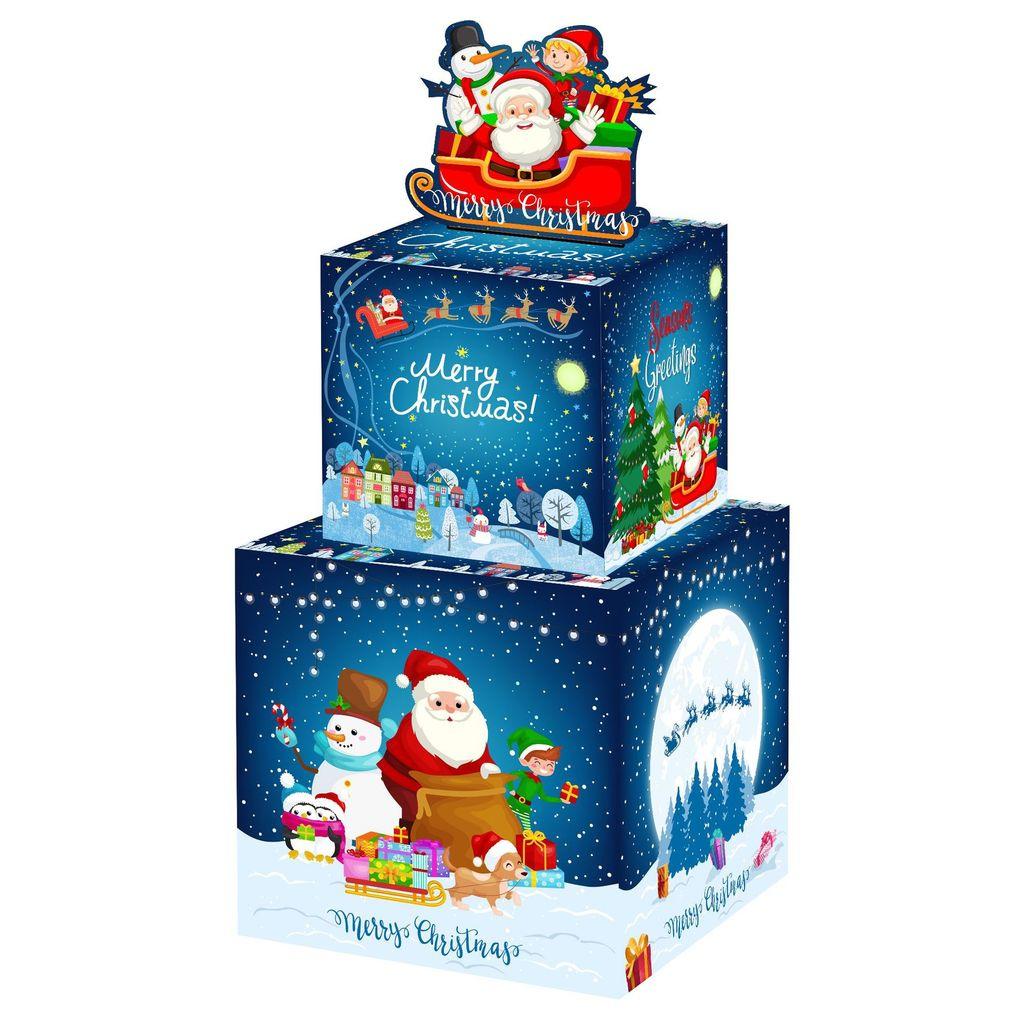 Santa Claus Double Layer Money Box With Gift Box For Christmas Party And Gift Giving