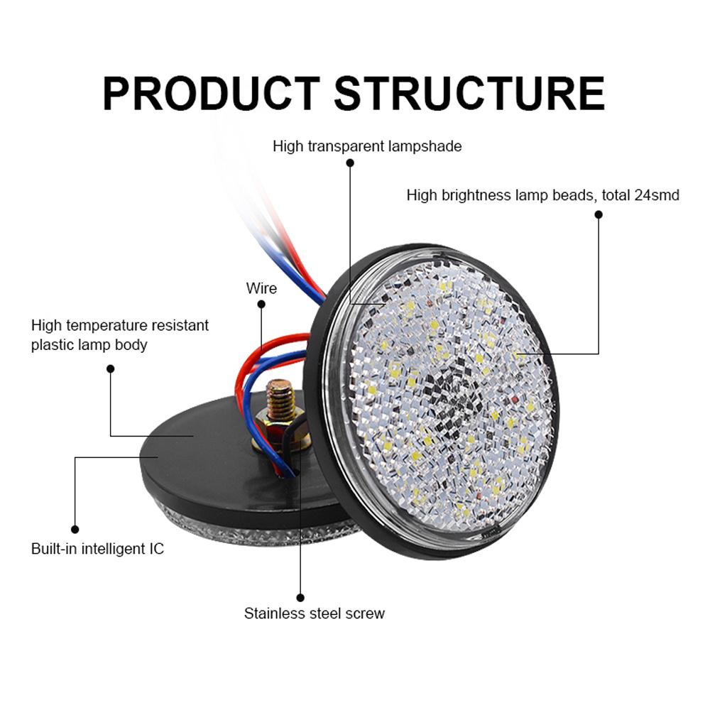 Light Motorcycle Brake Stop Marker Lamp Turn Singal Light Car Round Tail Lights Warning Light Bulbs