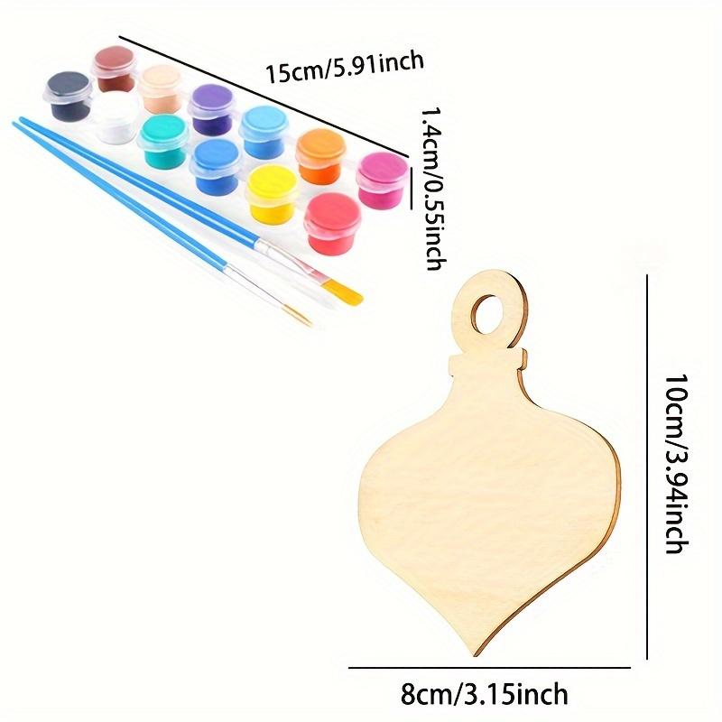 14 Pcs/set DIY Christmas Wooden Hanging with Picture Set  Wooden Blank Wooden Pieces with Picture Set  Holiday Family Gathering Crafts