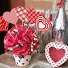 15Pcs Heart Valentine's Day Romantic Table Decor Vase Floral Insert Set for Centerpiece Party Decoration