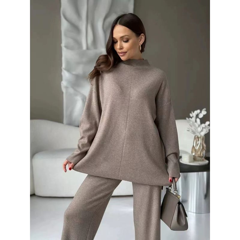 New Autumn and Winter Russian Loose Sweater Trousers Set Knited Sweater and Pants Set