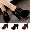 Women Ladies Autumn Shoes Fashion Zip Solid Loafers Single  Short Boots