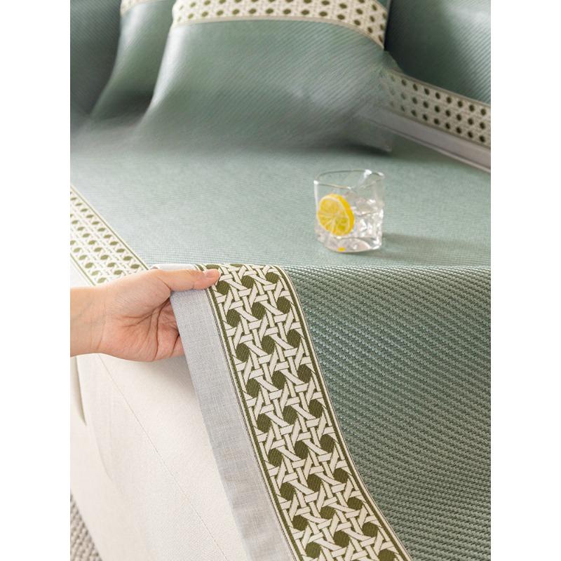 Подушка для дивана Летний коврик из ротанга Argy Wormwood Cool Pad Four Seasons Universal Non-Slip Light Luxury Cooling Rotan Summer Cover Backrest Towel