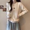 Ribbed Knitted Slimming Drawstring Sweater - Women's Korean Style Spring/Autumn Top