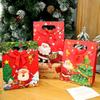 Christmas Paper Bags with Handles Holiday Kraft Gift Tote Bags Assorted Santa Claus Designs for Kids Xmas Candy Goodie Bags Wrap