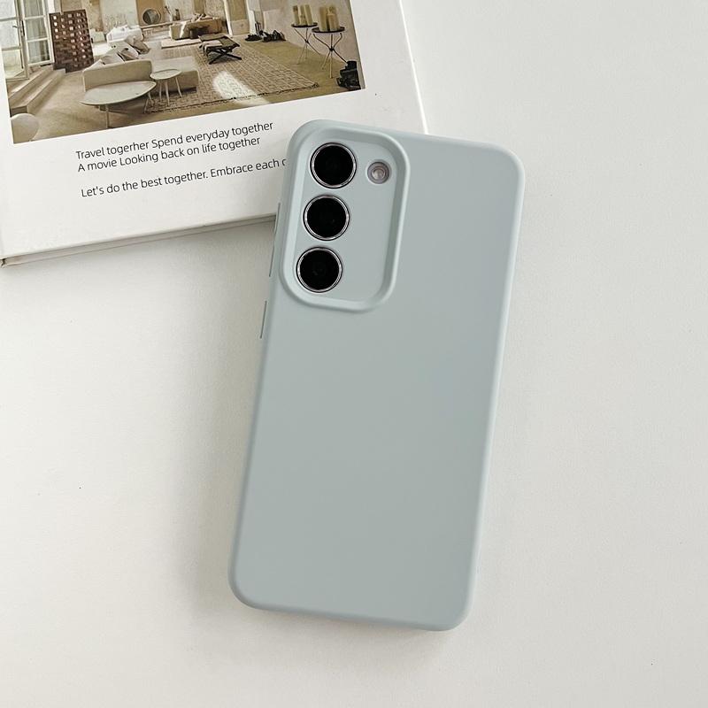 Candy Color Soft Liquid Silicone Case for Samsung S24 Ultra S23 S22 Plus Shockproof Square Slim Lens Protection Phone Cover Coque