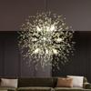 Modern Crystal Chandeliers Firework, Non-dimmable, 9-Light Chrome Dandelion Sputnik Ceiling Light Fixtures, for Bedroom Living Room