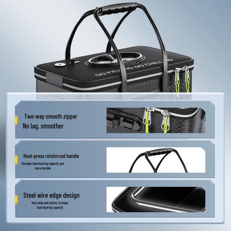 HANDUNYOU Multi-functional Foldable Fishing Bucket & Box